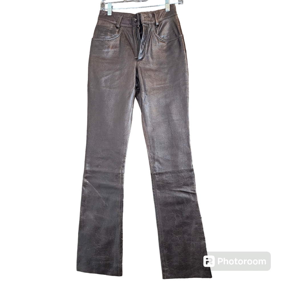 Wilsons Maxima Brown Leather Pants Size 2